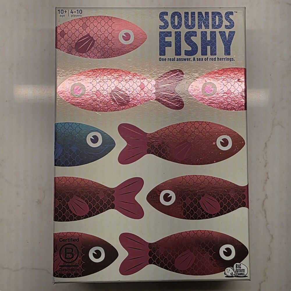 Sounds Fishy Game Age 10+, 4-10 Players Family Friendly Party Ready - SEALED BOX